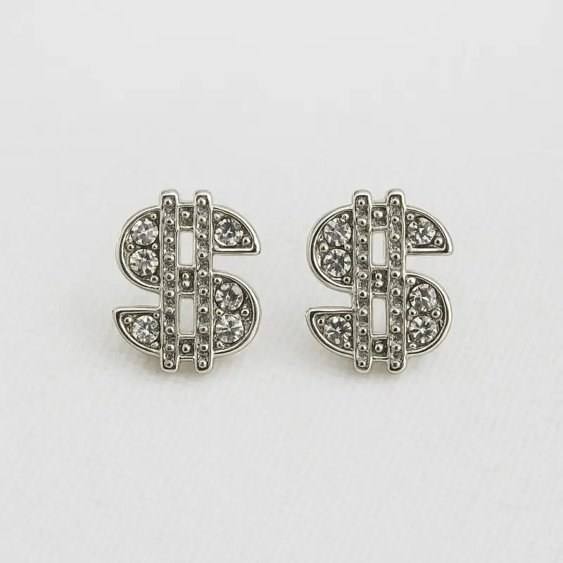 Dollarörhängen silver – festaccessoar med strass