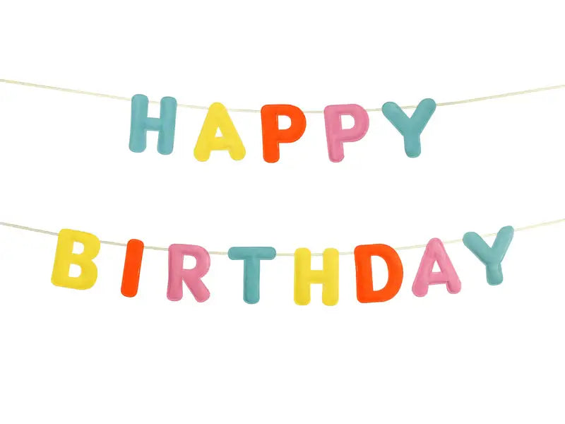 Filtbanner Happy Birthday regnbågsbokstäver DIY-kit