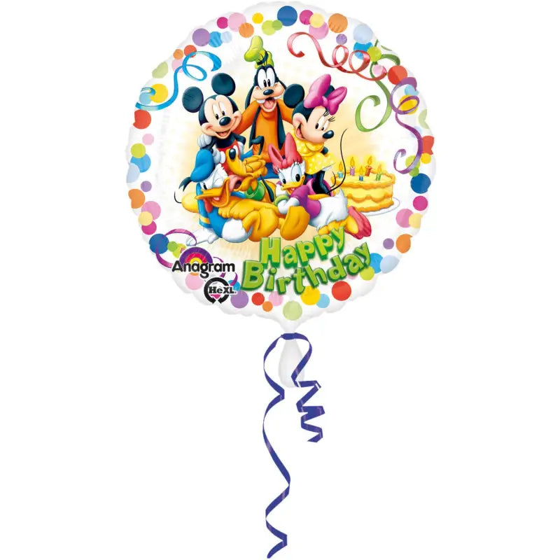 Foil balloon - mickey & friends - happy birthday - 45 cm