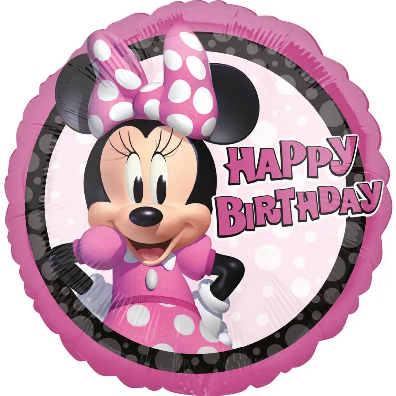 Foil balloon - minnie mouse - ’happy birthday’ - 45 cm