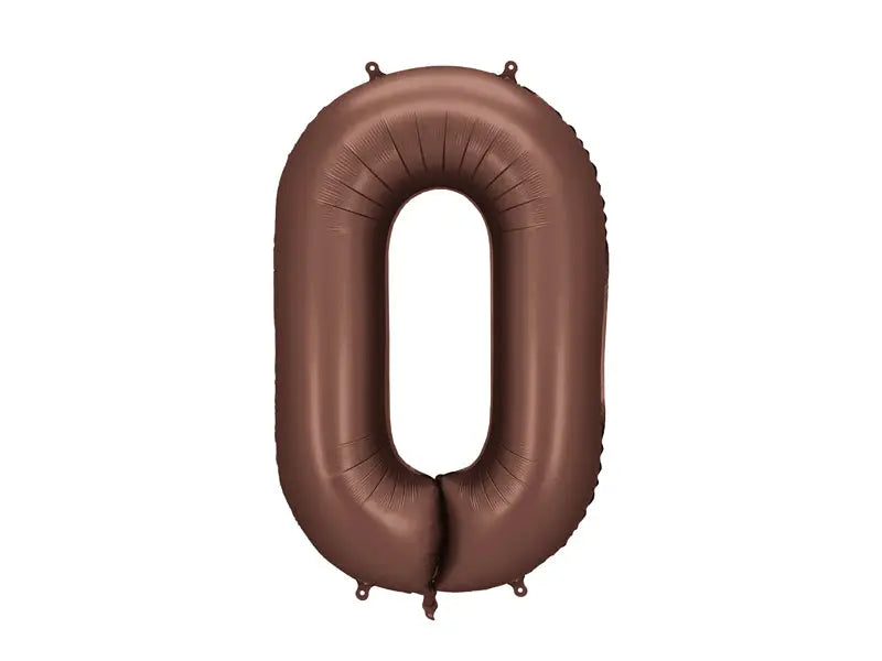 Foil balloon number ’’0’’ 86 cm mocha