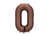 Foil balloon number ’’0’’ 86 cm mocha
