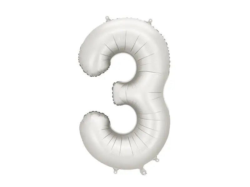 Foil balloon number ’’3’’ 86 cm silver