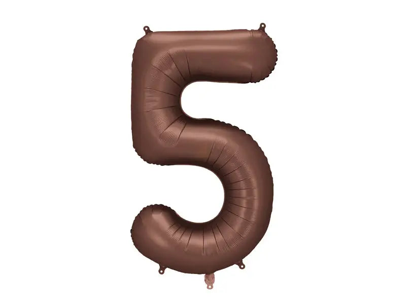 Foil balloon number ’’5’’ 86 cm mocha