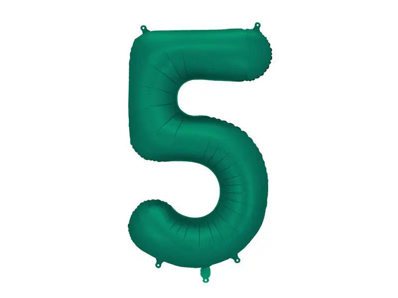 Foil balloon number ’’5’’ 86cm bottle green