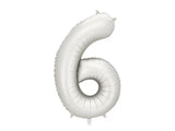 Foil balloon number ’’6’’ 86 cm silver