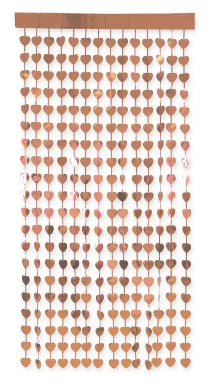 Folie Fransdörr Hjärtan Rose Guld - 2x1 m - Foliefransdörr