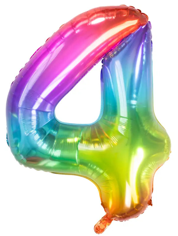 Folieballong nummer 4 Yummy Gummy Rainbow - 81 cm - Folieballong