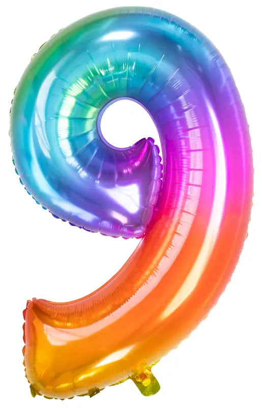 Folieballong nummer 9 Yummy Gummy Rainbow - 81 cm - Folieballong