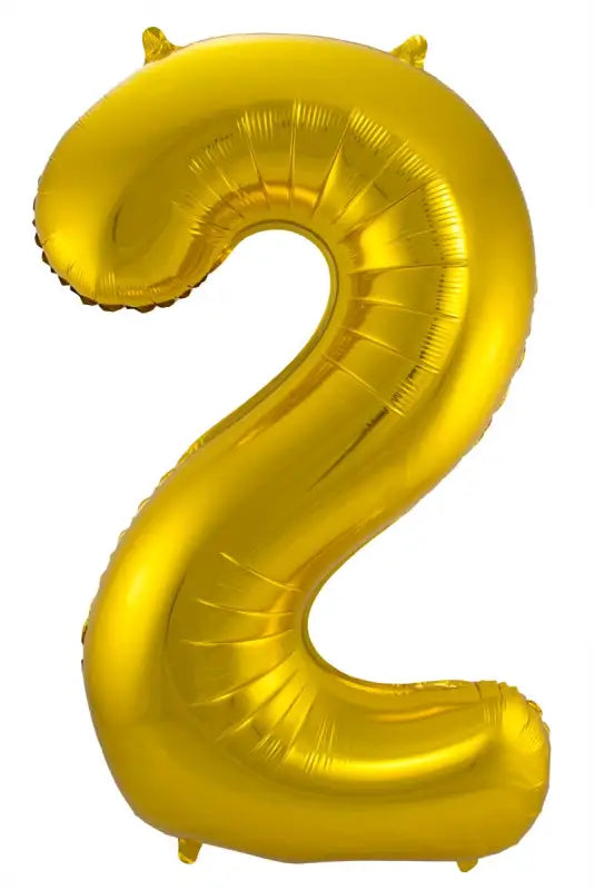 Folieballong Siffra 2 - Guld - 86 cm - Folieballong
