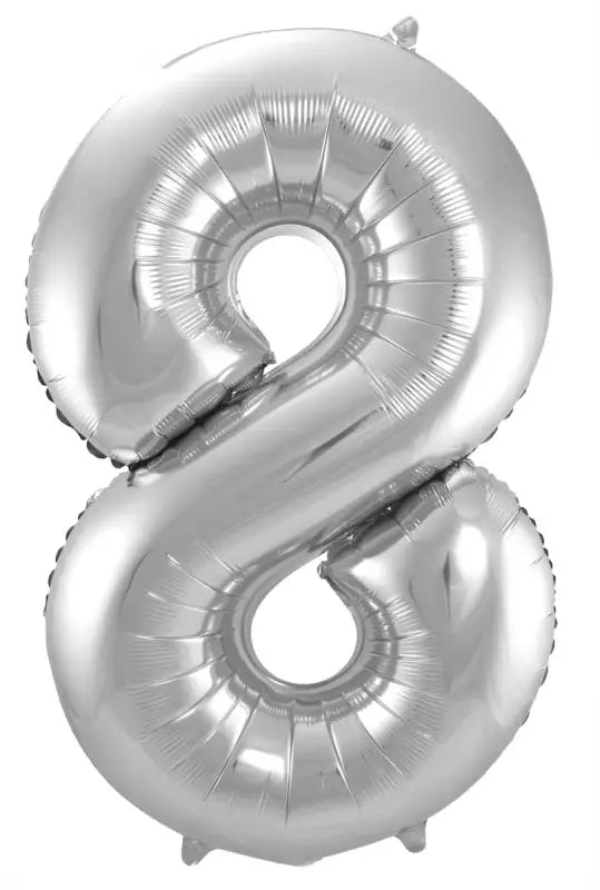 Folieballong Siffra 8 - Silver- 86 cm - Folieballong