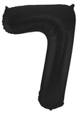 Folieballong Siffror 7 Svart Metallic Matt - 86 cm - Folieballong