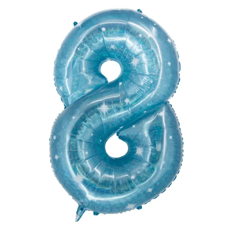 Folieballong Siffror 8 Galactic Aqua - 101 cm - Folieballong
