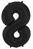 Folieballong Siffror 8 Svart Metallic Matt - 86 cm - Folieballong