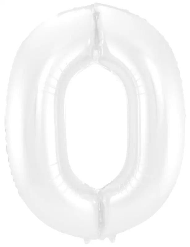 Folieballong Siffror Vit Metallic Matt - 86 cm - Folieballong