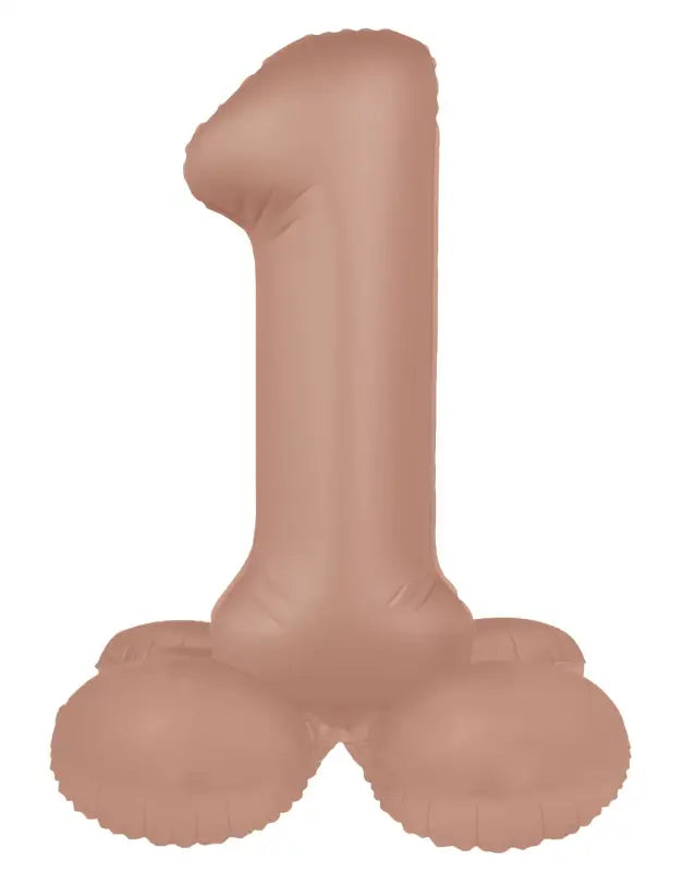 Folieballong Stående Siffra 1 - Vintage Rosa - Ultra Matt - 72 cm - Folieballong