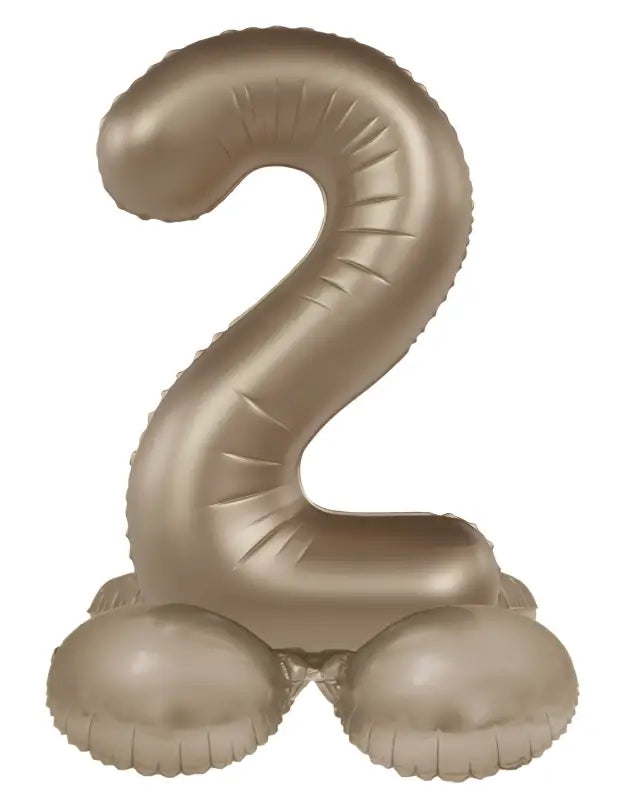 Folieballong Stående Siffra 2 - Starlight Guld - Satin Gloss - 41 cm - Folieballong