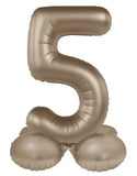 Folieballong Stående Siffra 5 - Starlight Guld - Satin Gloss - 41 cm - Folieballong