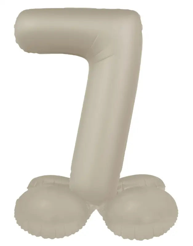 Folieballong Stående Siffra 7 - Creamy Latte - Ultra Matt - 41 cm - Folieballong