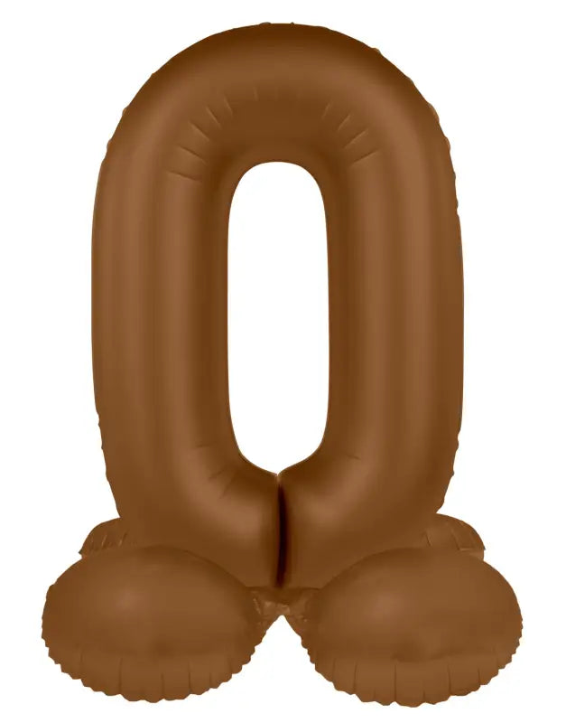 Folieballong Stående Siffra - Choklad Brun - Ultra Matt - 41 cm - Folieballong