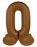 Folieballong Stående Siffra - Choklad Brun - Ultra Matt - 41 cm - Folieballong