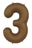 Foliebalong Siffra 3 - Choklad Brun - Ultra Matt - 86 cm - Folieballong