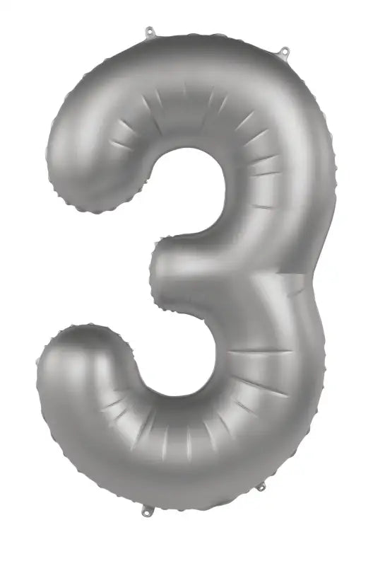 Foliebalong Siffra 3 - Moonlight Silver - Satin Gloss - 86 cm - Folieballong