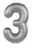 Foliebalong Siffra 3 - Moonlight Silver - Satin Gloss - 86 cm - Folieballong
