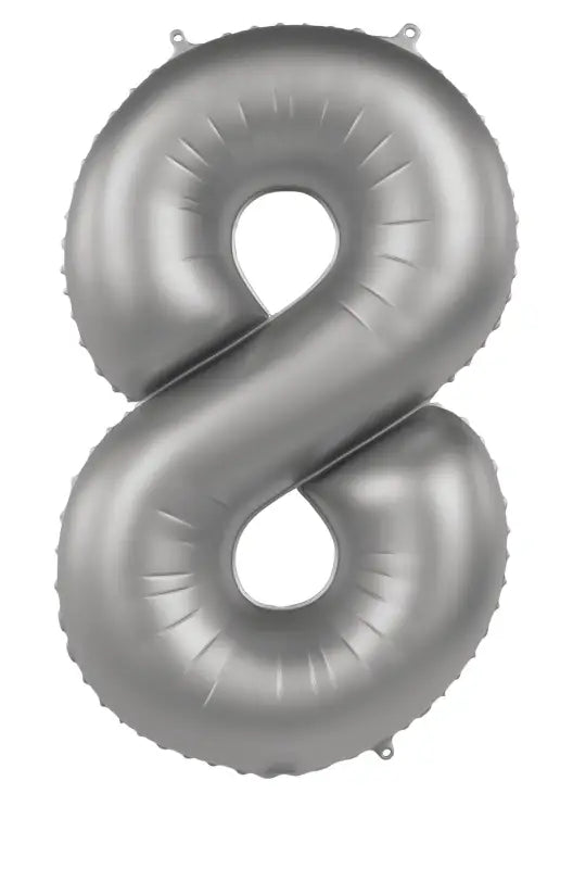 Foliebalong Siffra 8 - Moonlight Silver - Satin Gloss - 86 cm - Folieballong