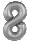 Foliebalong Siffra 8 - Moonlight Silver - Satin Gloss - 86 cm - Folieballong
