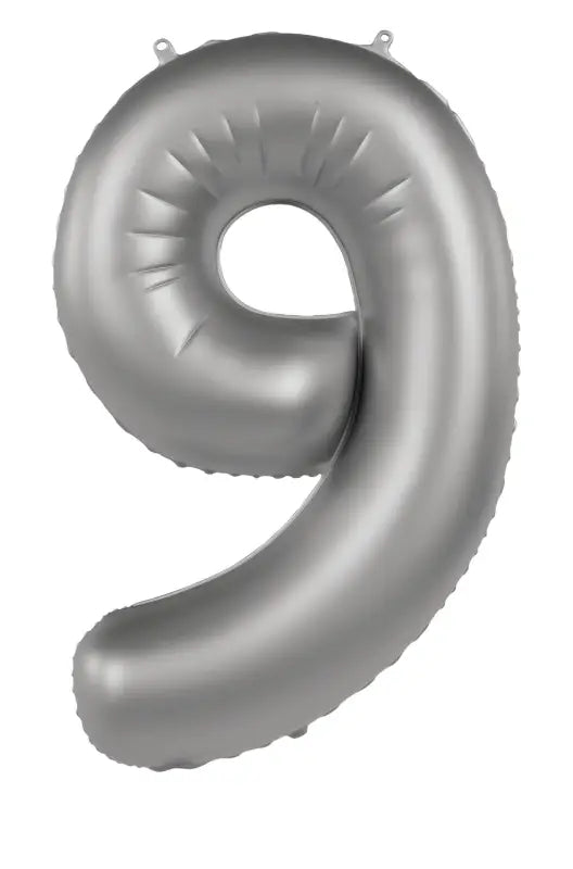 Foliebalong Siffra 9 - Moonlight Silver - Satin Gloss - 86 cm - Folieballong