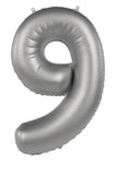 Foliebalong Siffra 9 - Moonlight Silver - Satin Gloss - 86 cm - Folieballong
