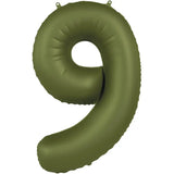 Foliebalong siffra 9 - olive green - ultra matt - 86 cm