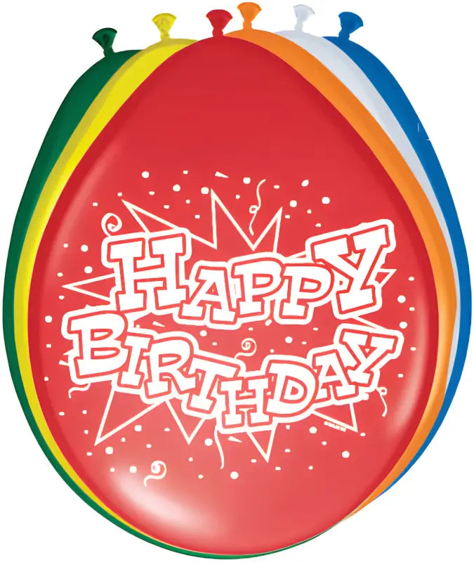 Grattis på födelsedagen ballonger 30cm - 8 stycken - Latexballonger