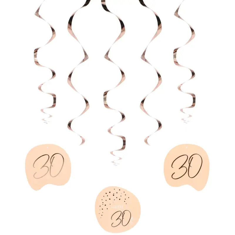 Hängande dekoration elegant frodig rodnad 30 år - 5 stycken