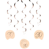 Hängande dekoration elegant frodig rodnad 30 år - 5 stycken