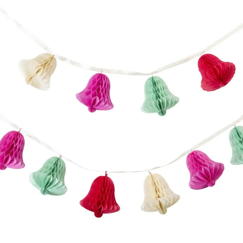 Honeycomb bell garland – färgglad festgirlang 5m