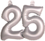 Inflationssiffra 25 Silver - Uppblåsbar figur