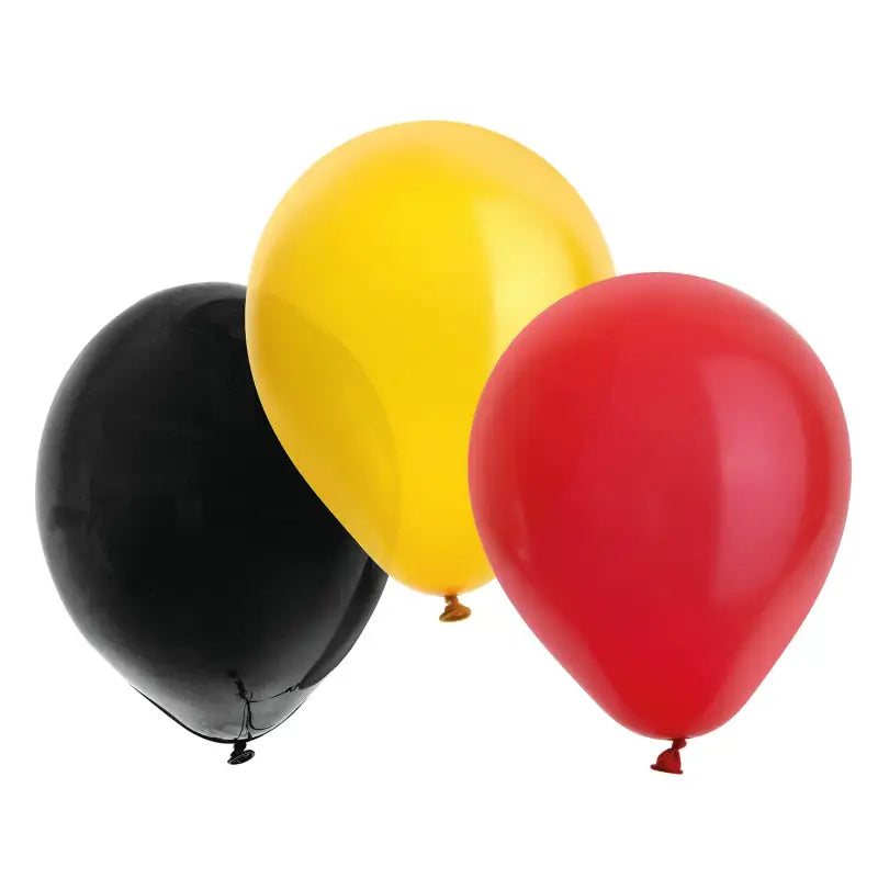 Ballonger Svart-Gul-Röd 23cm - 50 stycken - Ballong