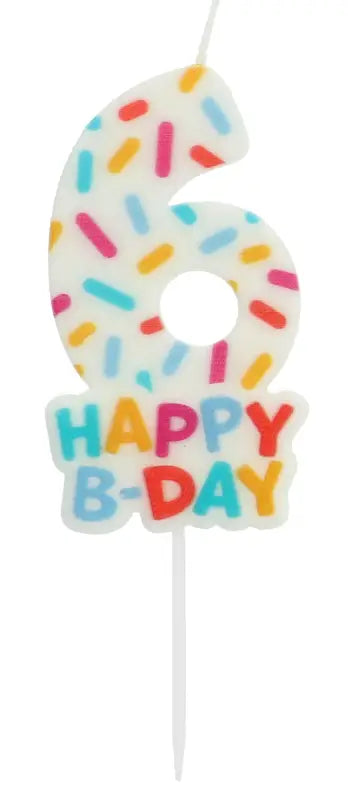 Ljus Cozy Sprinkles Siffra 6 - 7 cm - Ljus