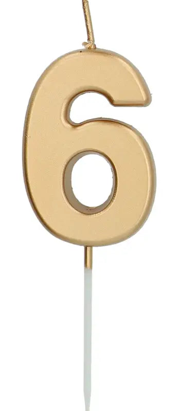 Ljus Siffra 6 Guldfärgad - 5 cm - Ljus