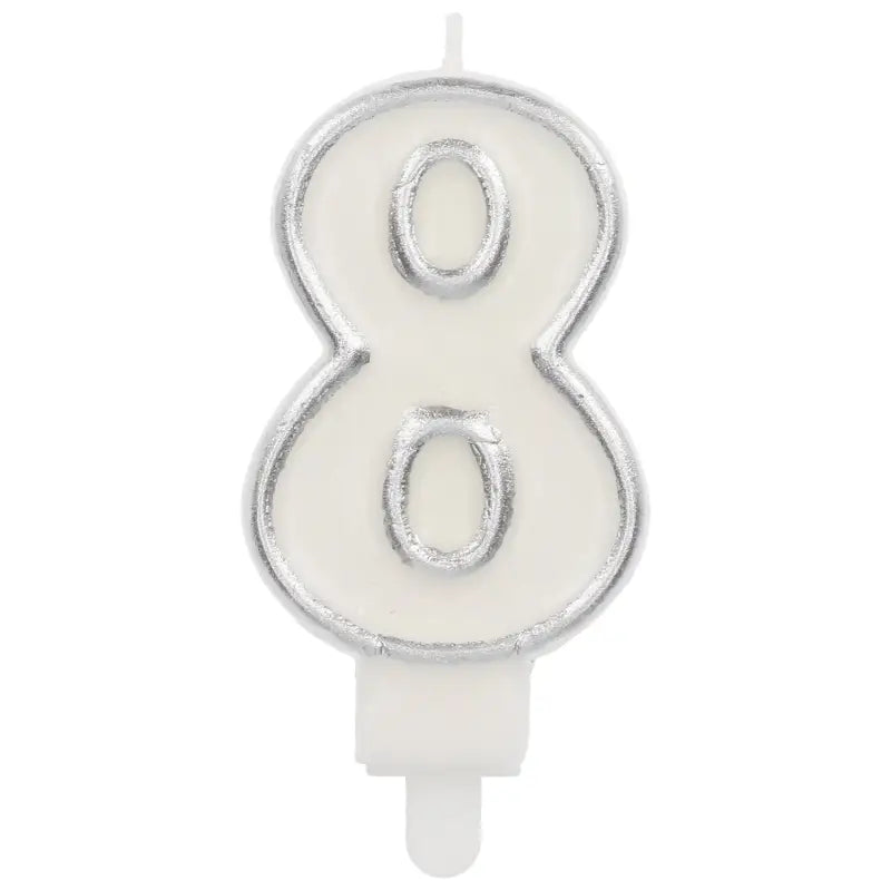 Ljus Simply Chique Silver Siffra 8 - 9 cm - Ljus