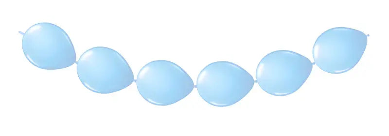 Ljusblå ballongkrans - knappballonger - 3 meter - Latexballonger