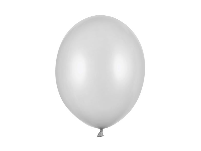 Metallic ballonger i silver - 30 cm - 10-pack