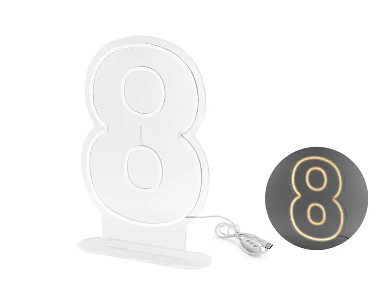 Neon led - digit ’8’ white 50cm