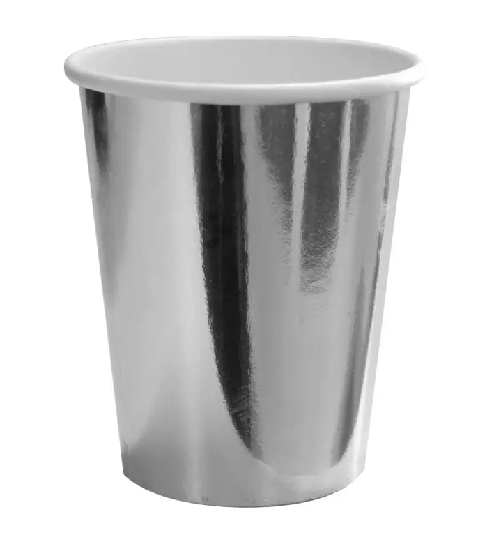 Pappersmug - Silver Metallic - 250 ml - 8 stycken - Pappersmuggar