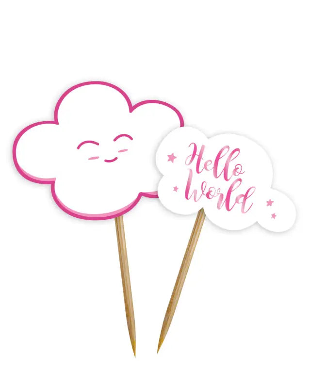 Pink Baby Shower Girl Picks - 24 stycken - Picks