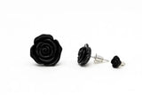 Rosörhängen set svart – festaccessoar (2 par)