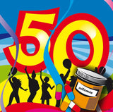 Servetter 50 år virvlar 25x25cm - 20 stycken