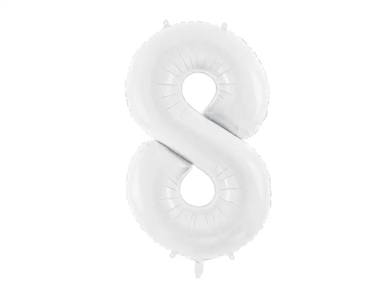 Sifferballong ’8’’ 86 cm vit